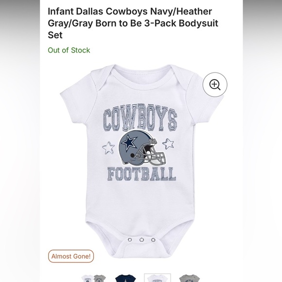 NFL Cowboys White Baby onesie - Picture 3 of 3